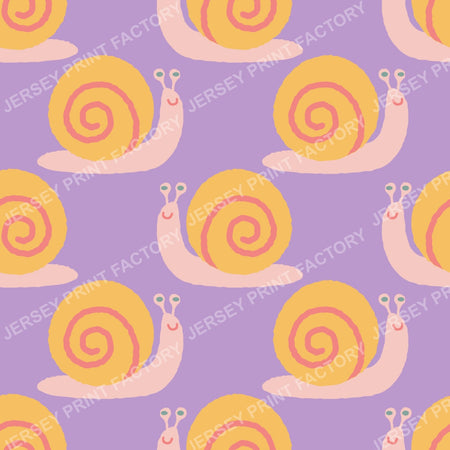Cute Snail pattern for Baby Nursery and Kids Room. Violet