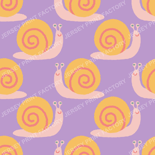 Cute Snail pattern for Baby Nursery and Kids Room. Violet