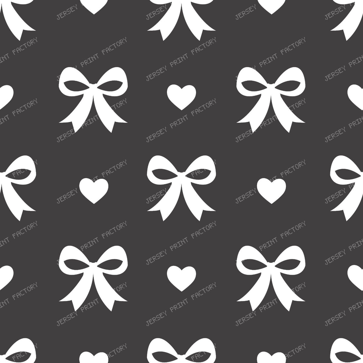 Bow Pattern, Coquette Bow, Ribbon, Cute Bow, White Bow, Hearts, Black — Gray 3