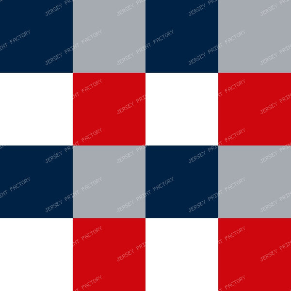Checkerboard in Red Navy and Silver