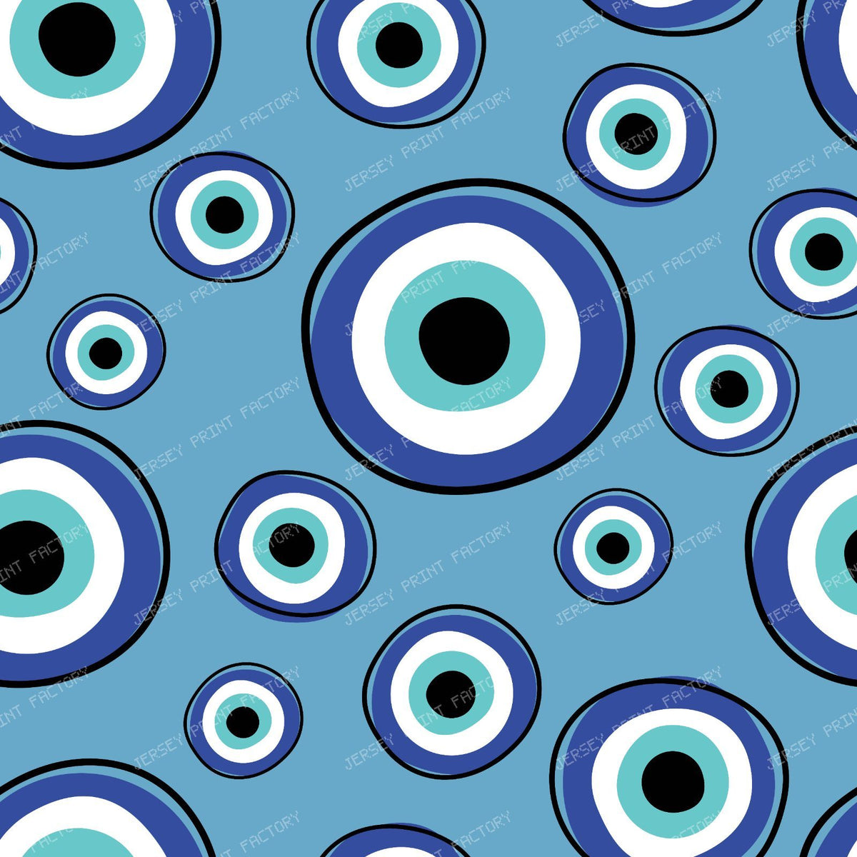 Evil Eye Pattern, Turkish Eye, Hamsa, Nazar, Mati, Mataki — Blue 2