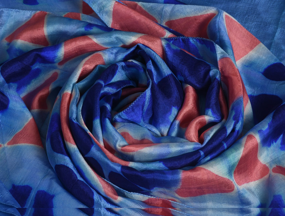Close-up of a soft printed scarf