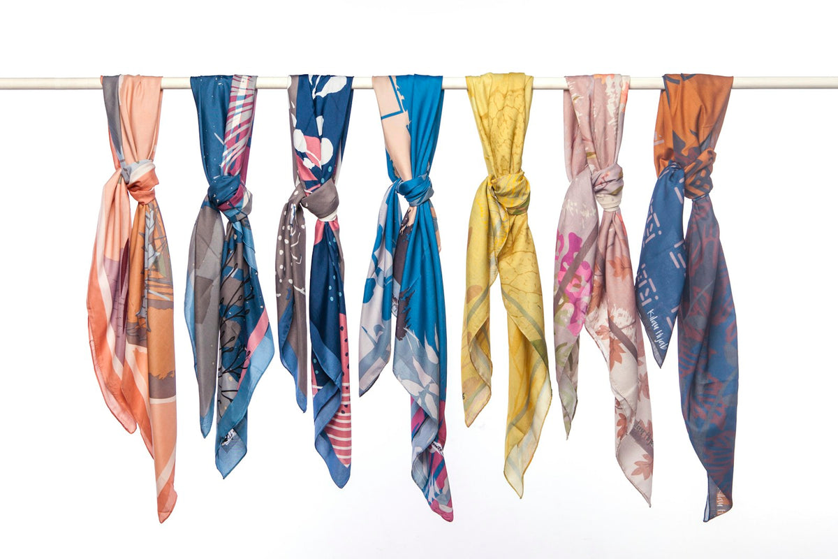 Custom printed scarves, shawls and bandanas