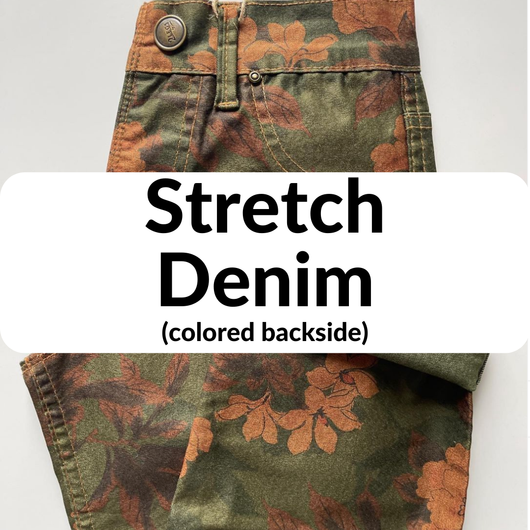 Print your own Winter Denim fabric- colored backside