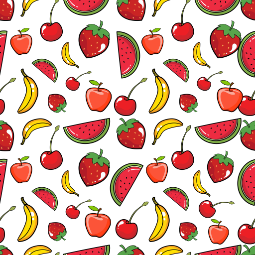 Fruit Patterns on White Fabric D1800 – Jersey Print Factory