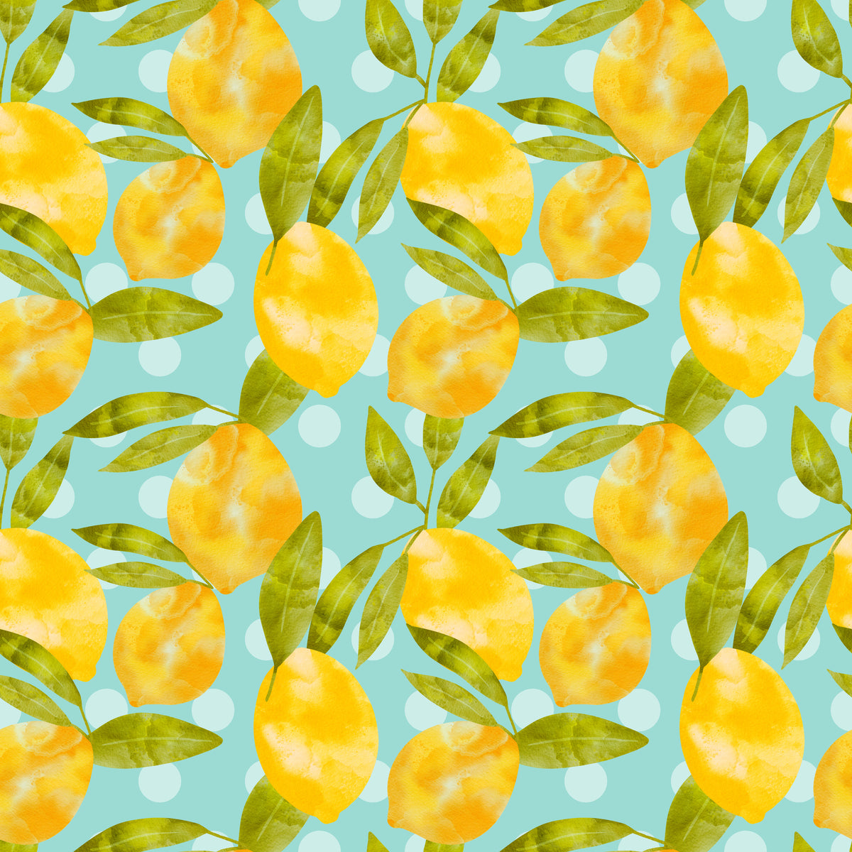 Lemon Patterns on Water Green Fabric E2122 – Jersey Print Factory