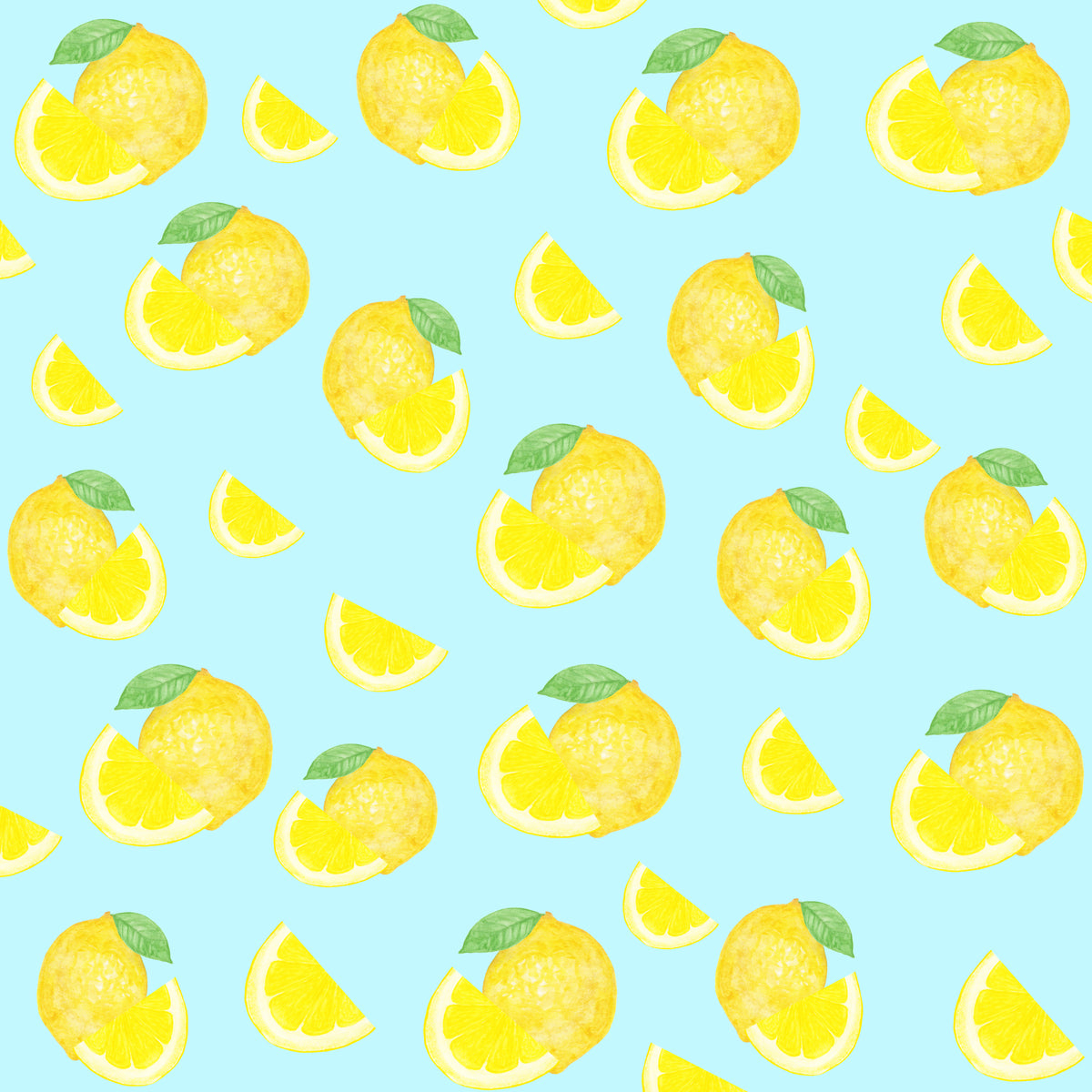 Lemon Patterns on Water Green Fabric D1466 – Jersey Print Factory
