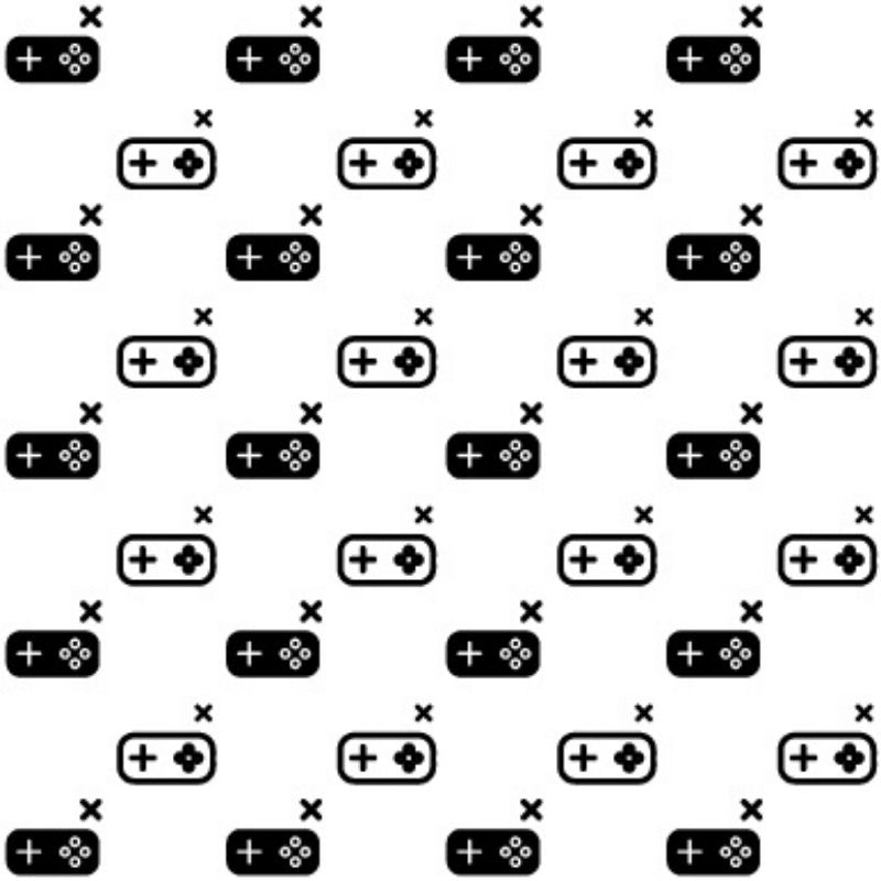 Game Console Patterns on White Fabric D1326 – Jersey Print Factory