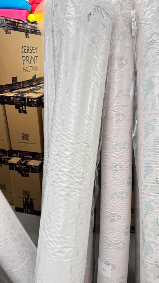 Rolls of fabric in the Jersey Print Factory warehouse in İstanbul